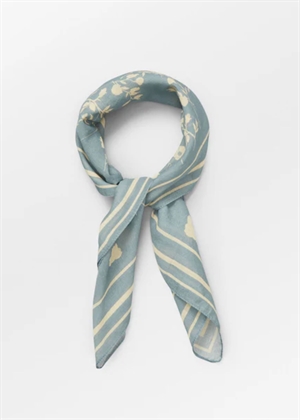 Vilde Cotta scarf Silver Blue Becksøndergaard 
